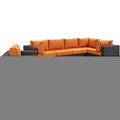 Modway Furniture Convene Outdoor Patio Sectional Set, Espresso Orange, 7Pk EEI-2157-EXP-ORA-SET